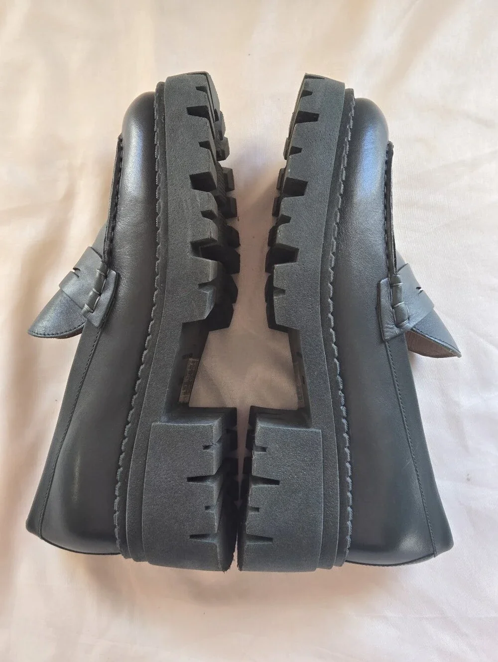 Free People Lyra Lug Sole Women's Size 38.5 US 8 Green Deep Jade Platform Loafer